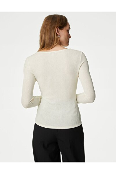 Marks & Spencer Büzgü Detaylı Uzun Kollu Örme Bluz