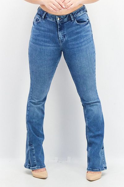 Esprit Women Regular Fit Washed Wide Leg Stretchable Jeans, Blue