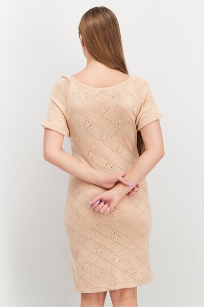 NA-KD Women Knitted Mini Dress, Dusty Pink