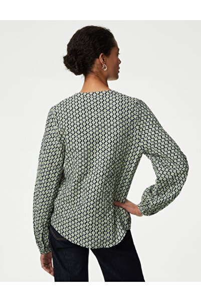 Marks & Spencer Uzun Kollu Desenli Bluz