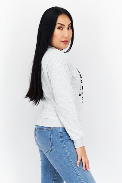 Hunter x Hunter x DCMJ Women Crew Neck Long Sleeves Graphic Sweatshirt, Grey