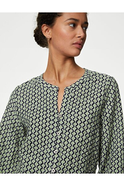 Marks & Spencer Uzun Kollu Desenli Bluz