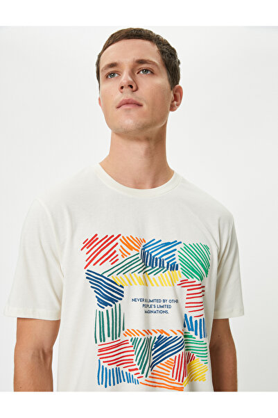 Koton Μπλουζάκι με κοντό μανίκι με σλόγκαν με στάμπα