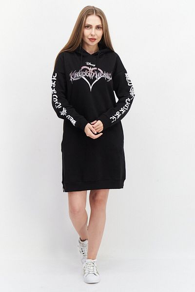 DIFUZED Women Graphic Print Sweater Dress, Black