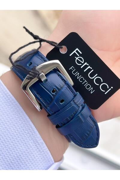 Ferrucci 30 Mt Water Resistant Navy Blue Leather Men's Wristwatch - Inner Functions Active Bmf.14099.4
