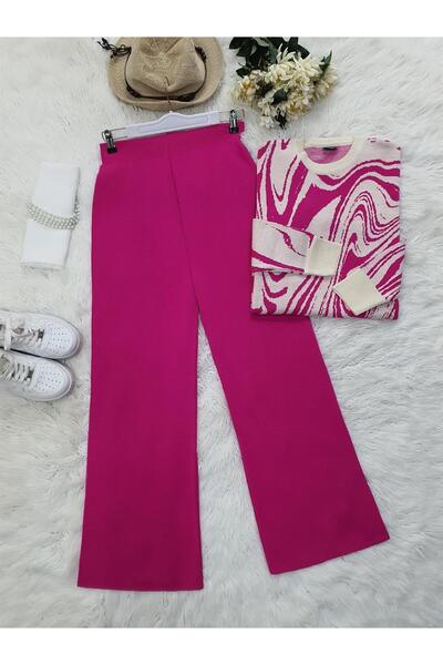 AYNALI CEP MODA Beli lastikli  Triko pantolon