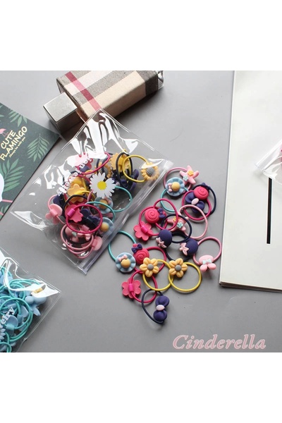 Cinderella Set de 20 de agrafe de păr colorate din cauciuc pentru fete - agra...