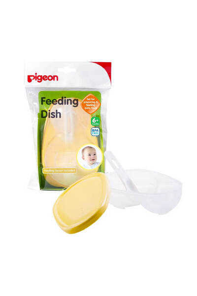 Pigeon BPA-Free Feeding Dish with Feeding Spoon for Refrigerator Storage, 6+ ...