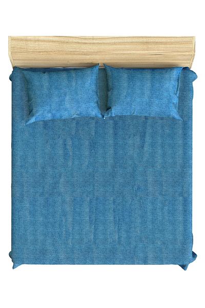 Maki Home Set de lenjerie de pat din bumbac albastru cu efect gri din bumbac - 100x200+50x70