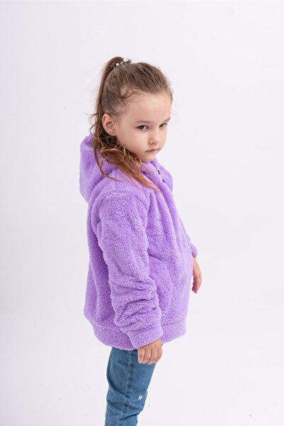 Sweet's Collection Polar Welsoft Peluş Genç Çocuk Kız Kapüşonlu Cepli Ceket