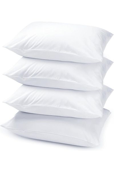 Hotel Linen Klub Pack of 4 Pressed Pillow - 750grams , Soft  Microfiber Fabric , 50 x 70 cm