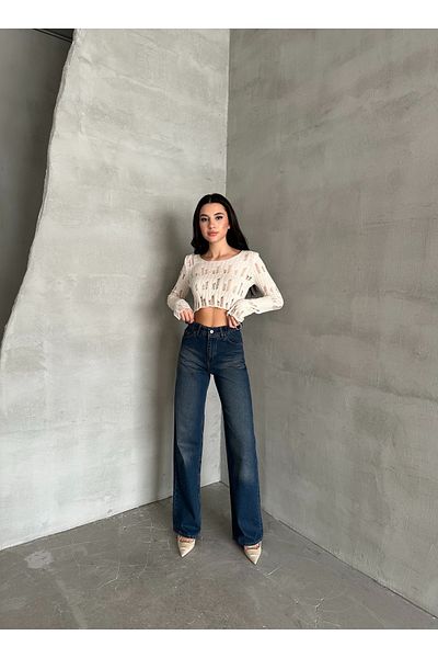 Butik Pantaloni Palazzo cu detaliu cu cataramă dublă