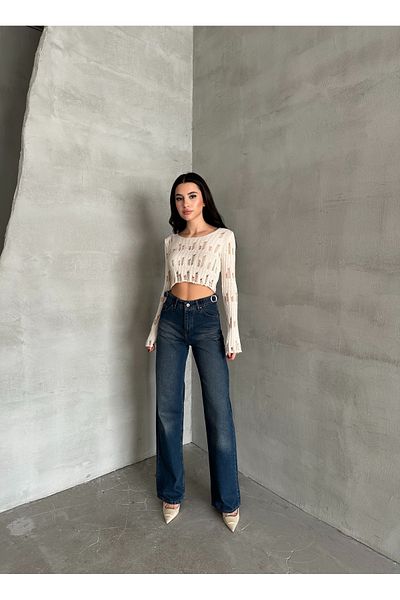 Butik Pantaloni Palazzo cu detaliu cu cataramă dublă