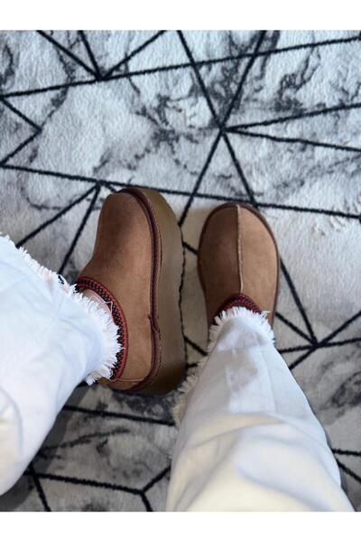 Modaqueen Papuci de piele de căprioară pentru femei - Pantofi de casă cu talp...