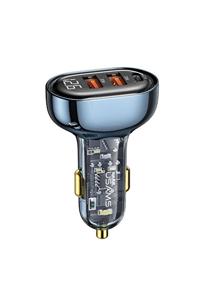 Usams US-CC Serisi (Tip-C+USB) Çift/Üç Bağlantı Noktalı Hızlı Araç Şarj Soketi