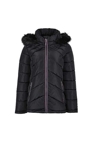 Tommy Hilfiger Women's Hooded Coat Tw2Mp918-Blk