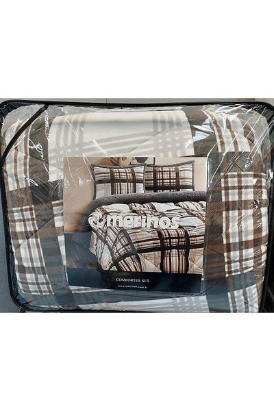 Merinos Wera Grey Single Comforter Set - Pillow and Quilt (160X240)
