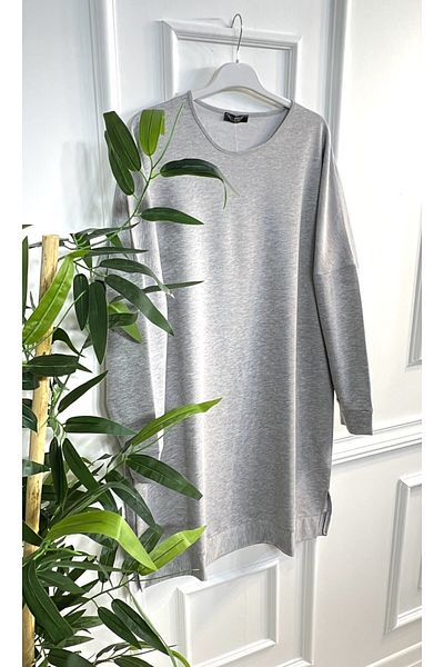 Aşkı Endam Mehtap Large Size Two Thread Tunic - Gray
