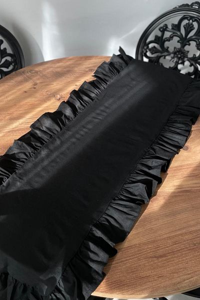 KAMİZ Runner negru cu volane 40x110
