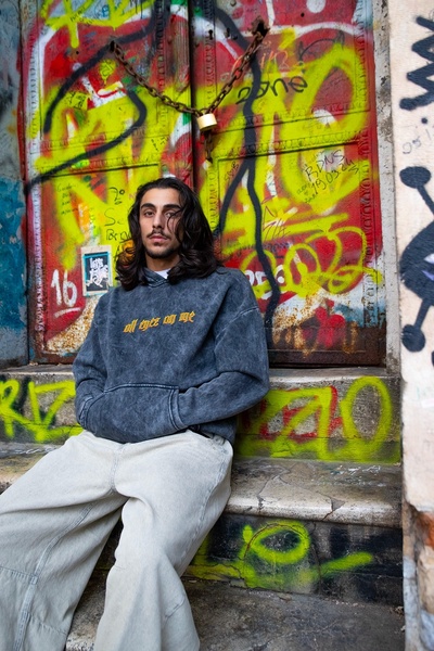 Sekizbiraltı All Eyez On Me Надрукований Oversize Unisex Premium Праний Чорний Худі