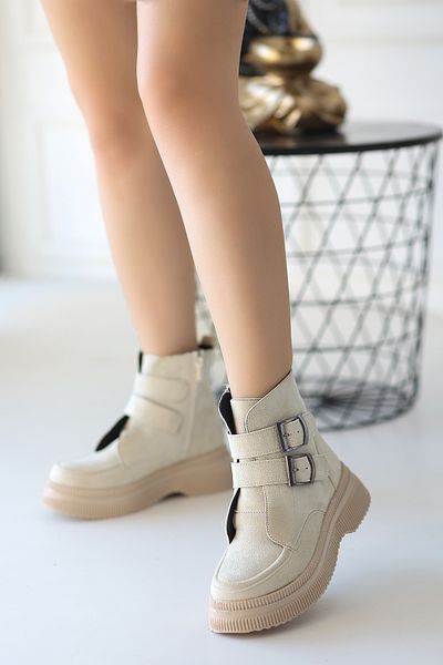 Madam Tarz Serra Flat Bottom Buckle Γυναικεία Boat Παπούτσια 3 εκ