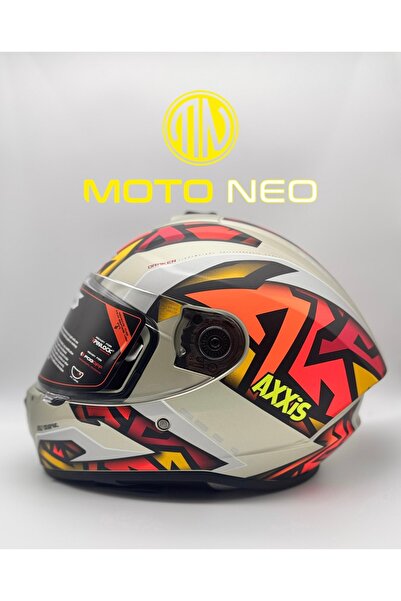 AXXIS Motoneo Draken S Ece 22.06 Full Face Kask Gri Turuncu