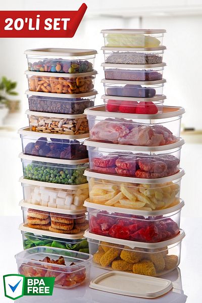 Nandy Home Easybox Set of 20 - Multi-Purpose Storage Container Set for Microwave and Freezer