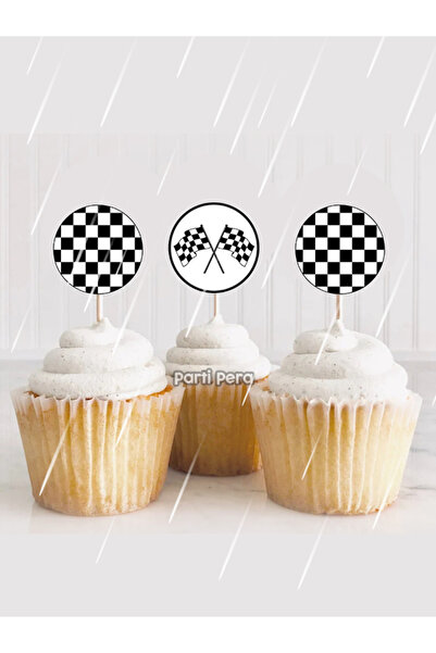 parti pera Araba Yarış Temalı Pasta Kürdan Süsü 15'li Paket