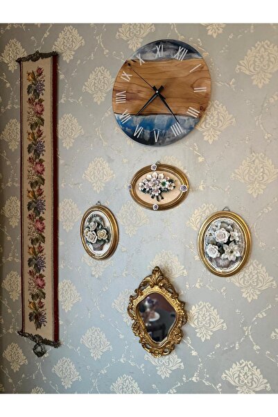 Wooden Factory Epoksi Görünümlü 5 MM Şeffaf Pleksi Duvar Saati 40*40