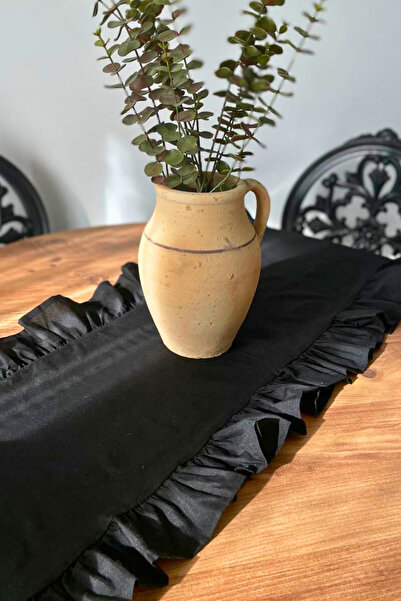 KAMİZ Fırfırlı Siyah Runner 40x110