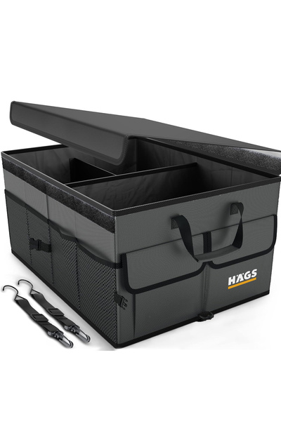 HAEGS Araba Bagaj Çantası, Araç içi Düzenleyici Organizer, Oto Bagaj Eşya Düzenleyici 65 Lt- Gri
