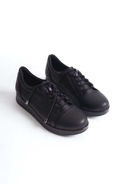 MİSS AMORE Piele naturală Negru Ortopedic Talpă confortabilă Pantofi casual cu șireturi