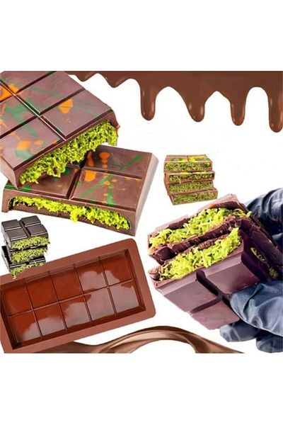 Ekostem 10 Compartments Silicone Dubai Chocolate Making Mold Large Size 25 cm 1 Piece