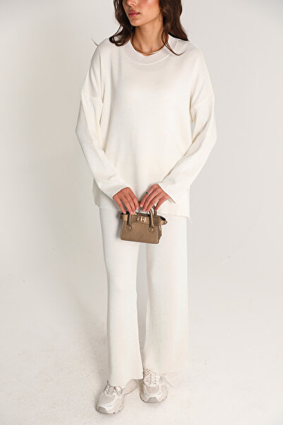 Melike Tatar Ekru Basic Suit Set - Model 32-7014