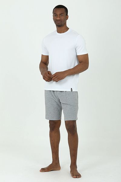 Damat Groom Waffle Shorts and T-shirt Set - GRAY