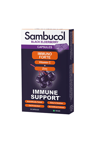 Sambucol كبسولات إيمونو فورتي فيت سي والزنك 30 كبسولة