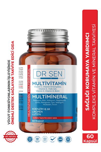 DR ŞEN Multivitamin Multimineral Magnesium Zinc Selenium Coenzyme Q10 Folic Acid Vitamin Complex Biotin