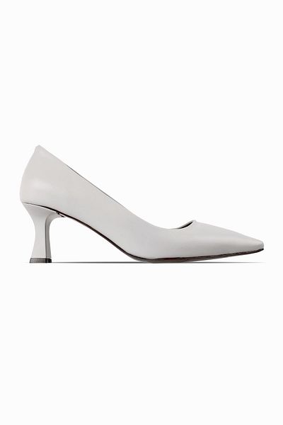 Lal Shoes & Bags Pantofi cu toc Clara pentru femei cu vârf ascuțit-alb