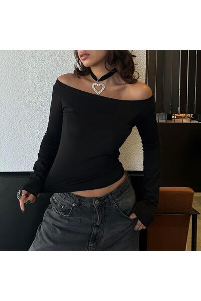 Köstebek Μακρυμάνικη Crop μπλούζα με γιακά Madonna