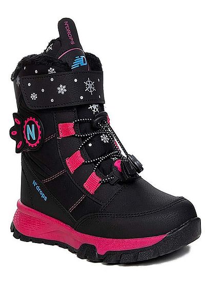MODAHAVUZU Celira Nds Velcro Μαύρα Φούξια Κοριτσίστικα Snow Boots Παπούτσια