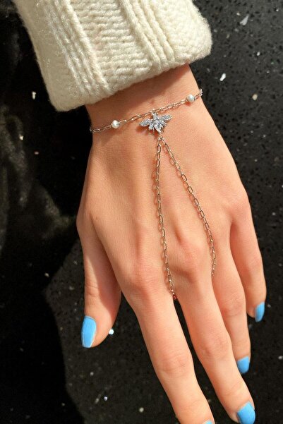 Spossy Silver Jewelry 925 Ayar Gümüş, Silver, Gerçek İncili Arı Şahmeran