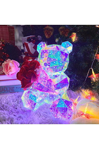 BOJUIE STORE Işıklı Çiçek Tutan Sonsuzluk Ayıcığı