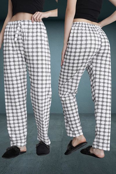 DONEX Thick Raised Fabric Printed Women's Pajama Bottoms
