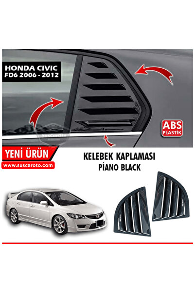 ŞüsCarOto Aksesuar Honda Civic FD6 2006-2011 Uyumlu Kelebek Cam Izgarası Kele...