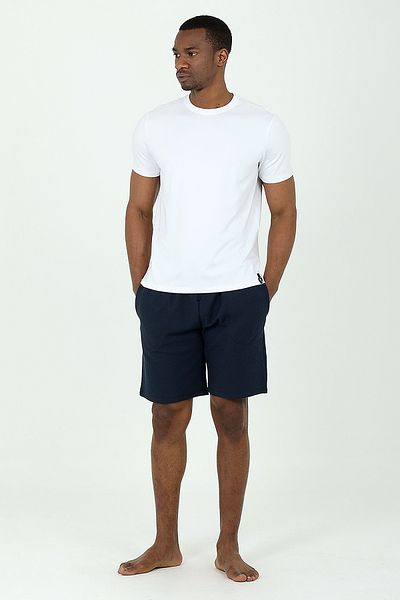 Damat Navy Blue Groom Waffle Shorts and T-shirt Set