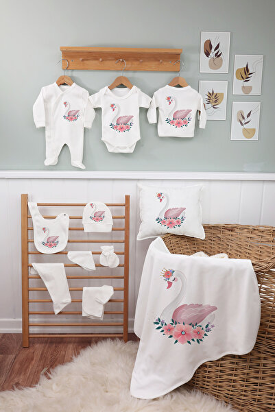 bebeqon Unisex Bebek Ekru Organik 11'li Hastane Çıkışı