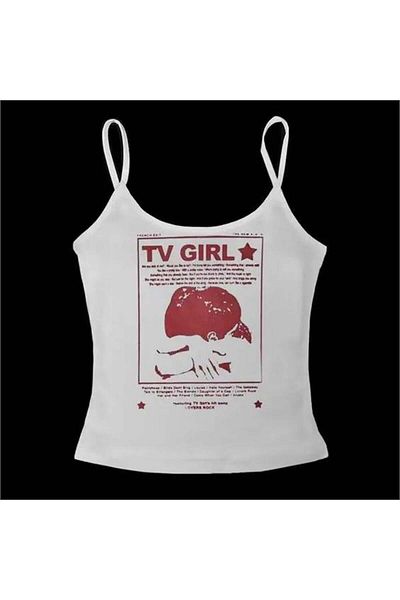 Karakedi White Tv Girl Lovers Rock Strap Crop