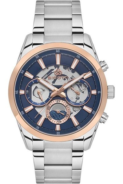 Bigotti Bg.1.10561-5 Steel Plated Functions Active Metallic Men Wrist Watch