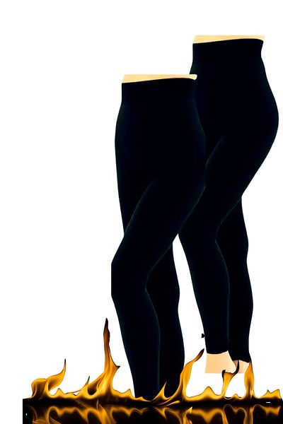 canstreetwear UNISEX Negru Thermal Plush Interior Iarnă Cald Lenjerie Termică Colanți