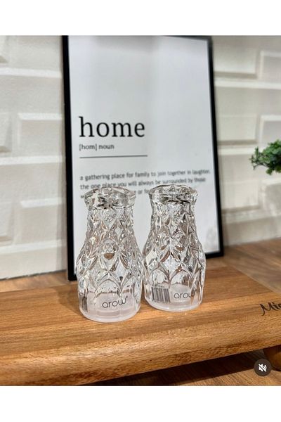 AROW Madame Millenum Glass 2-Piece Crystal Salt Shaker